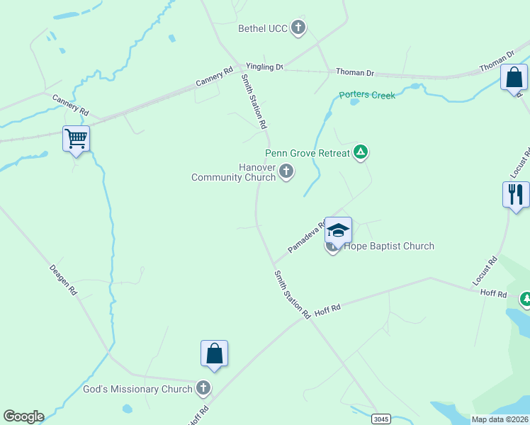 map of restaurants, bars, coffee shops, grocery stores, and more near 1975 Smith Station Road in Hanover