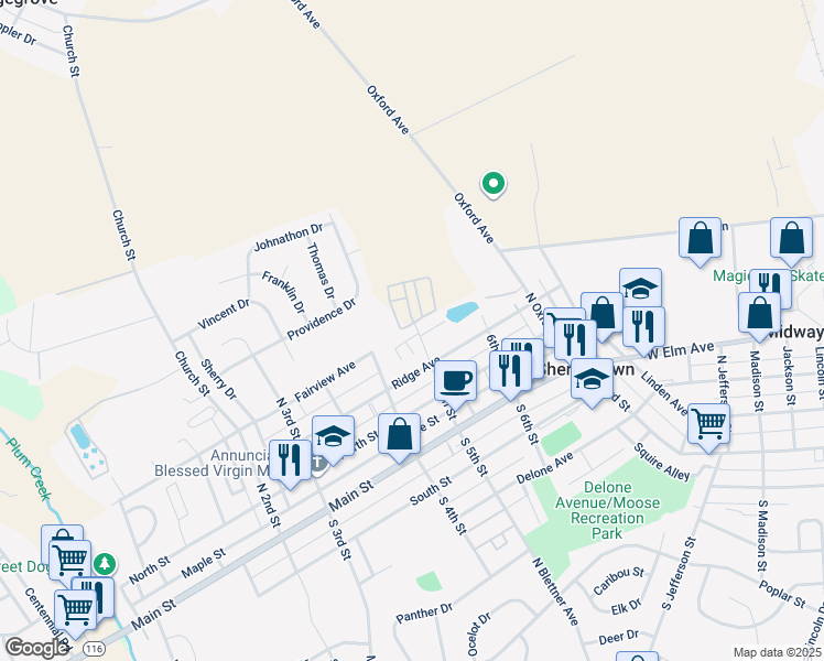 map of restaurants, bars, coffee shops, grocery stores, and more near 50 Lynn Court in McSherrystown