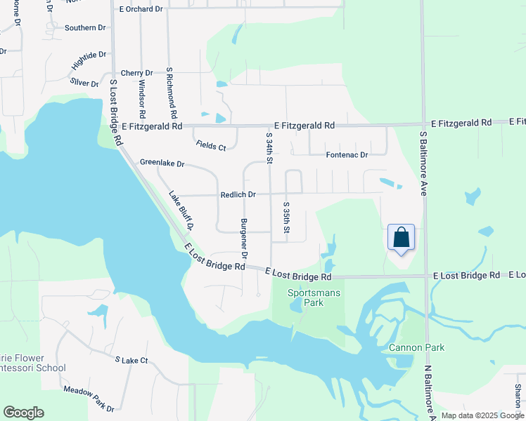 map of restaurants, bars, coffee shops, grocery stores, and more near 2601-2699 South 34th Street in Decatur