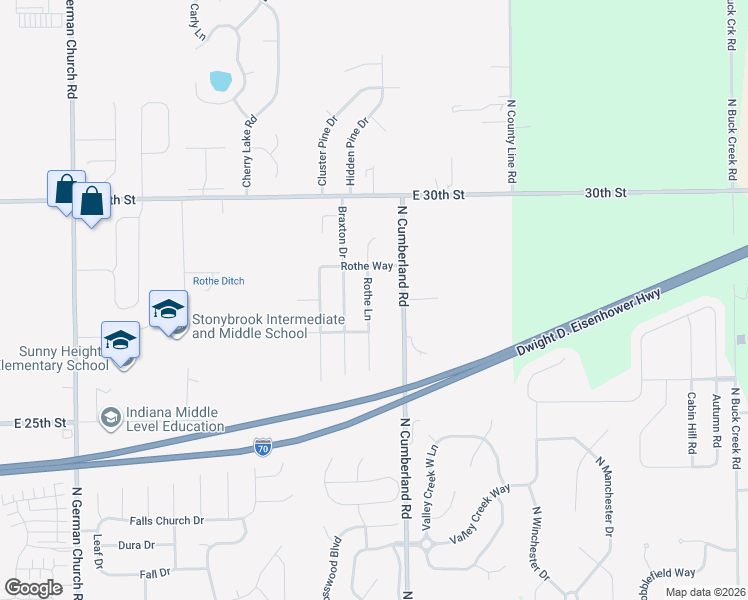 map of restaurants, bars, coffee shops, grocery stores, and more near 2741 Rothe Lane in Indianapolis