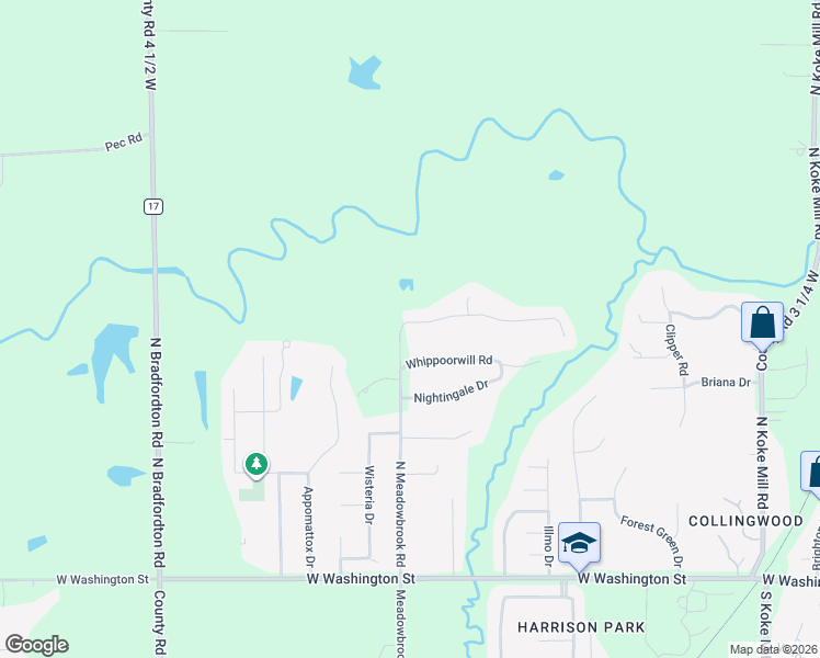 map of restaurants, bars, coffee shops, grocery stores, and more near 3920 West Bluffs Road in Springfield