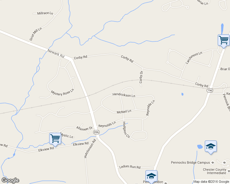 map of restaurants, bars, coffee shops, grocery stores, and more near 259 Hendrickson Lane in West Grove