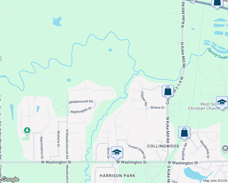 map of restaurants, bars, coffee shops, grocery stores, and more near 3705 West Bluffs Road in Springfield