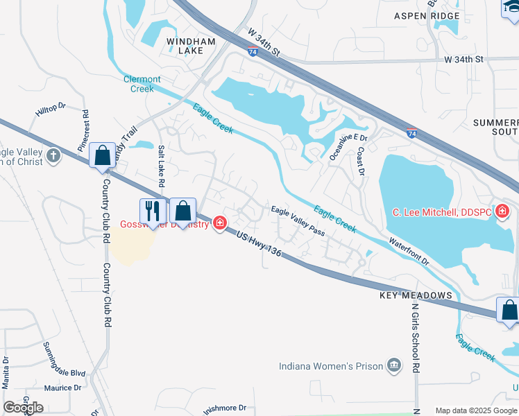 map of restaurants, bars, coffee shops, grocery stores, and more near 3014 Horse Hill West Drive in Indianapolis
