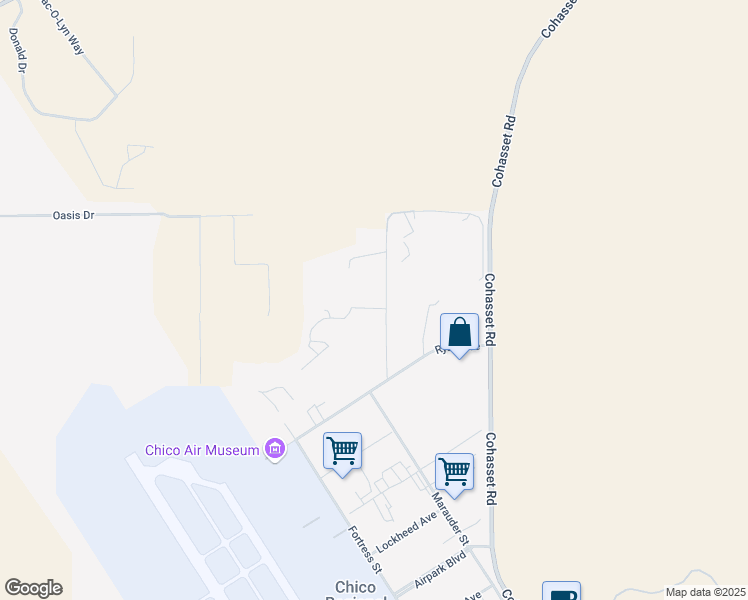 map of restaurants, bars, coffee shops, grocery stores, and more near 140 Three Oaks Ct in Chico