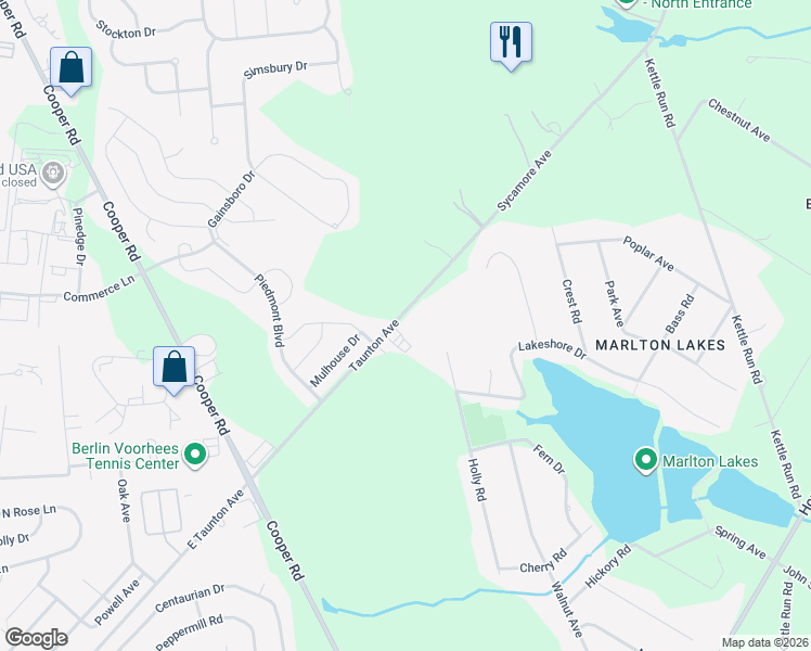 map of restaurants, bars, coffee shops, grocery stores, and more near 1000 Taunton Avenue in West Berlin