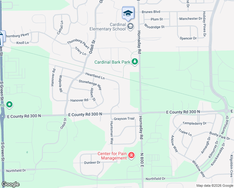 map of restaurants, bars, coffee shops, grocery stores, and more near 2288 Heartland Lane in Brownsburg