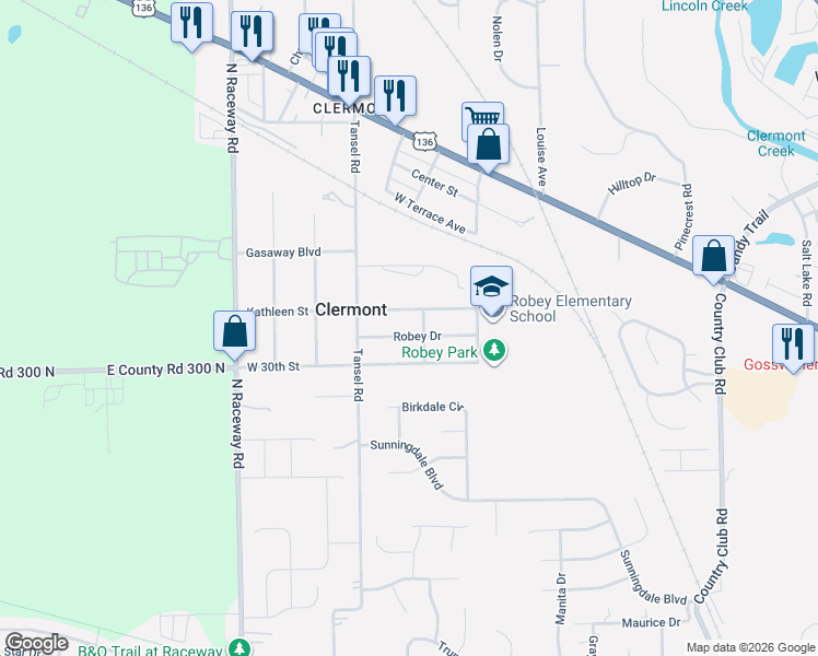 map of restaurants, bars, coffee shops, grocery stores, and more near 8924 West 30th Street in Indianapolis