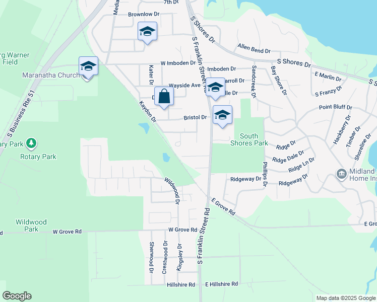 map of restaurants, bars, coffee shops, grocery stores, and more near 1-199 Hill Park Drive in Decatur
