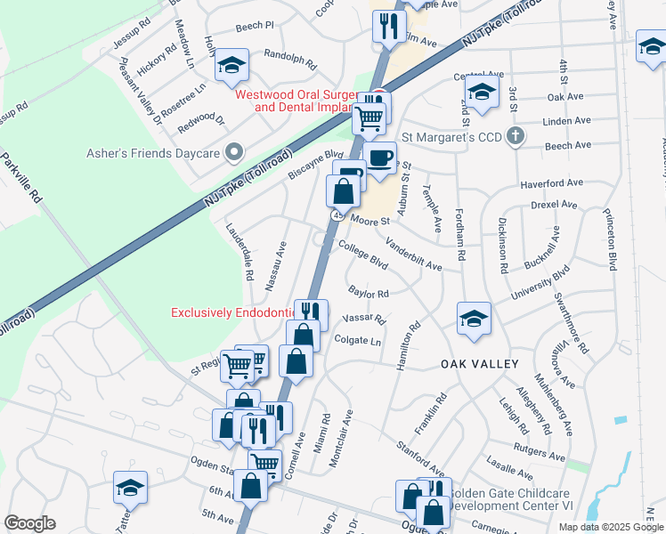 map of restaurants, bars, coffee shops, grocery stores, and more near 7 Saint Regis Drive in Woodbury
