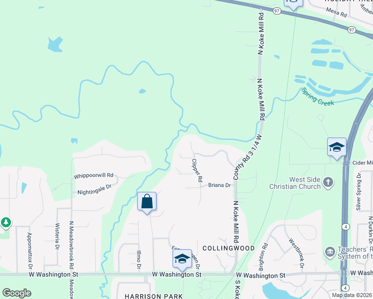 map of restaurants, bars, coffee shops, grocery stores, and more near 730 Clipper Road in Springfield