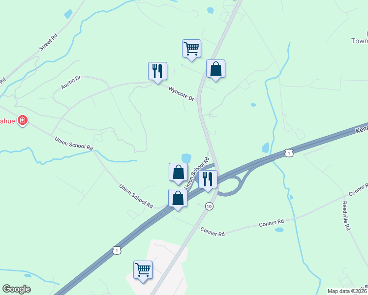 map of restaurants, bars, coffee shops, grocery stores, and more near 401 Limestone Road in Oxford