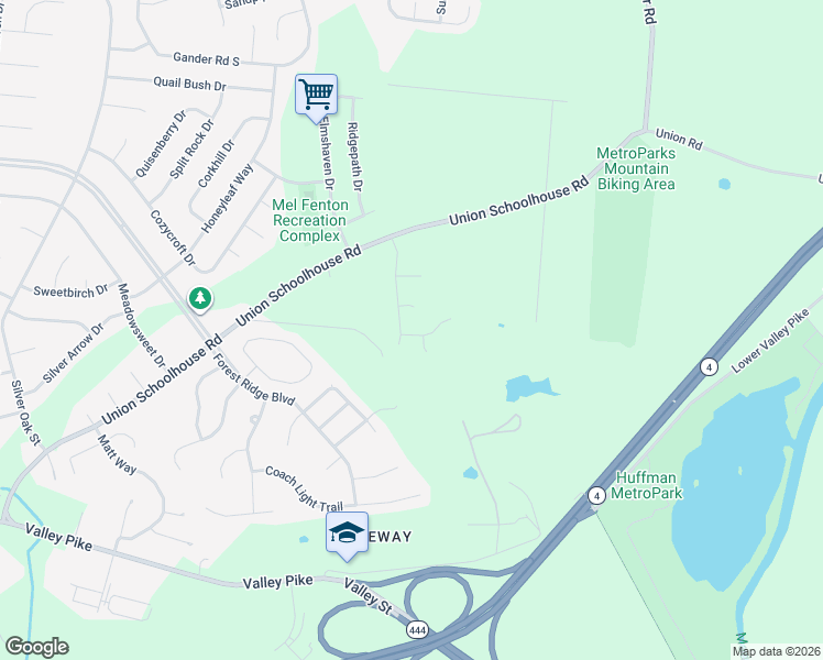 map of restaurants, bars, coffee shops, grocery stores, and more near 5610 Mendocino Court in Dayton
