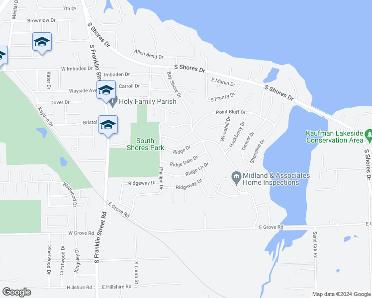 map of restaurants, bars, coffee shops, grocery stores, and more near 21 Ridge Drive in Decatur