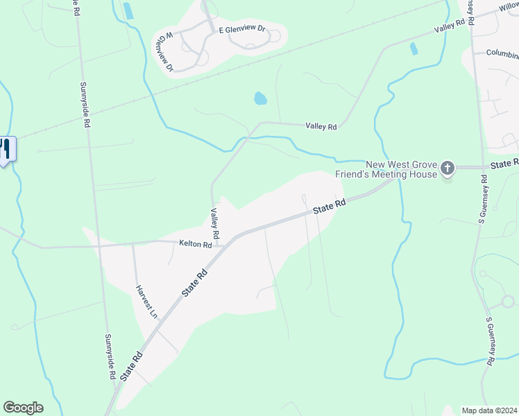 map of restaurants, bars, coffee shops, grocery stores, and more near 660 State Road in West Grove