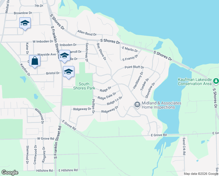map of restaurants, bars, coffee shops, grocery stores, and more near 22 Ridge Drive in Decatur
