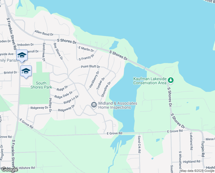 map of restaurants, bars, coffee shops, grocery stores, and more near 462 Shoreline Drive in Decatur