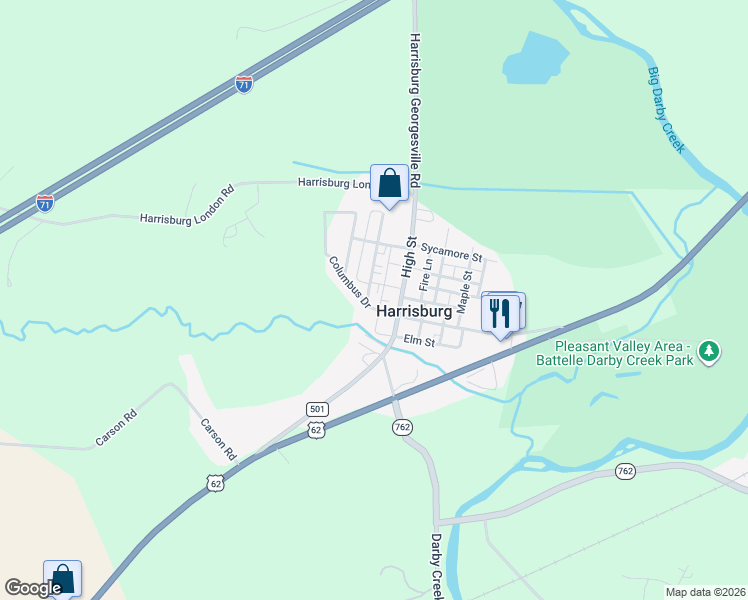 map of restaurants, bars, coffee shops, grocery stores, and more near 962 Columbus Street in Harrisburg