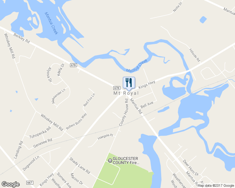 map of restaurants, bars, coffee shops, grocery stores, and more near 157 Kings Highway in Mount Royal
