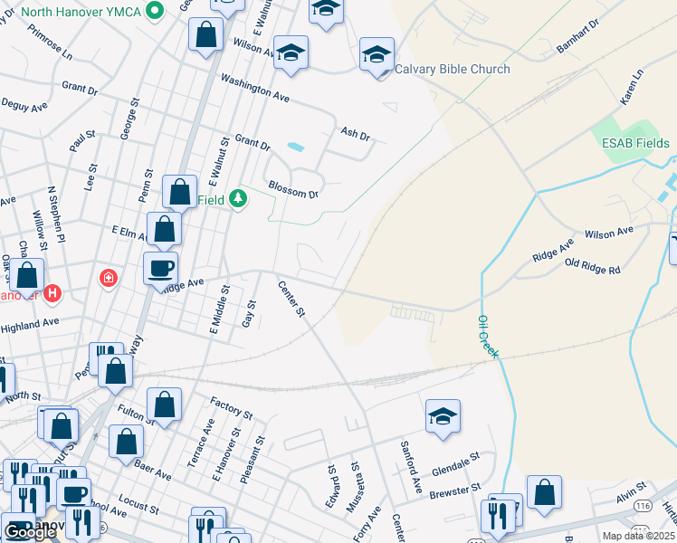 map of restaurants, bars, coffee shops, grocery stores, and more near 675 Cypress Drive in Hanover