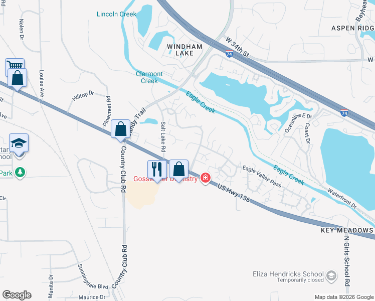 map of restaurants, bars, coffee shops, grocery stores, and more near 8021 Sunfield Court in Indianapolis
