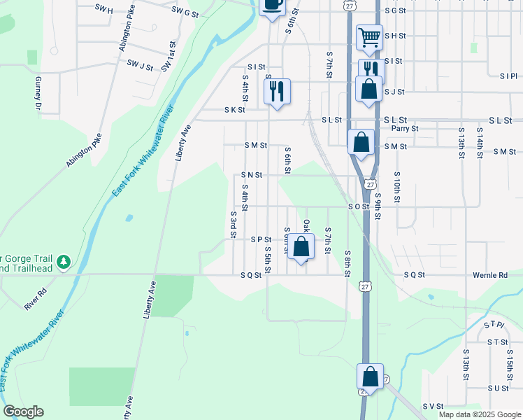 map of restaurants, bars, coffee shops, grocery stores, and more near 1500 South 5th Street in Richmond