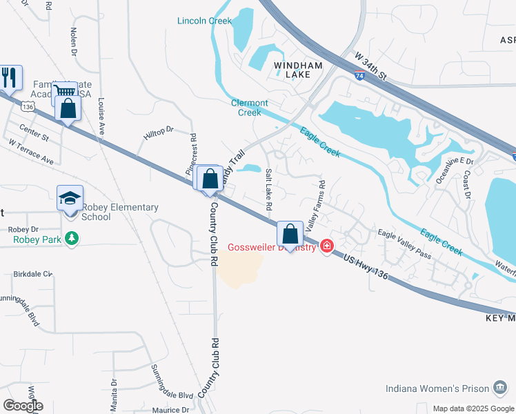 map of restaurants, bars, coffee shops, grocery stores, and more near 8149 Aragon Woods Drive in Indianapolis