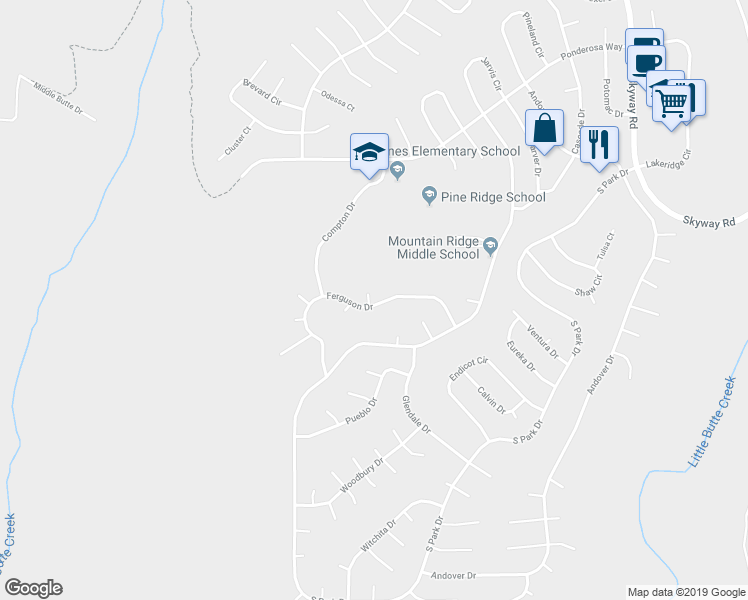 map of restaurants, bars, coffee shops, grocery stores, and more near 13784 Curtis Court in Magalia