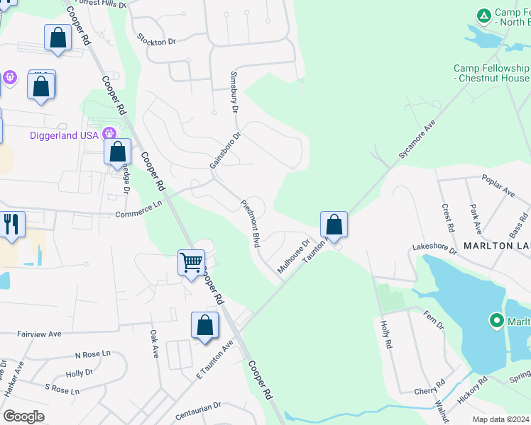 map of restaurants, bars, coffee shops, grocery stores, and more near 11 Copley Circle in Berlin Township