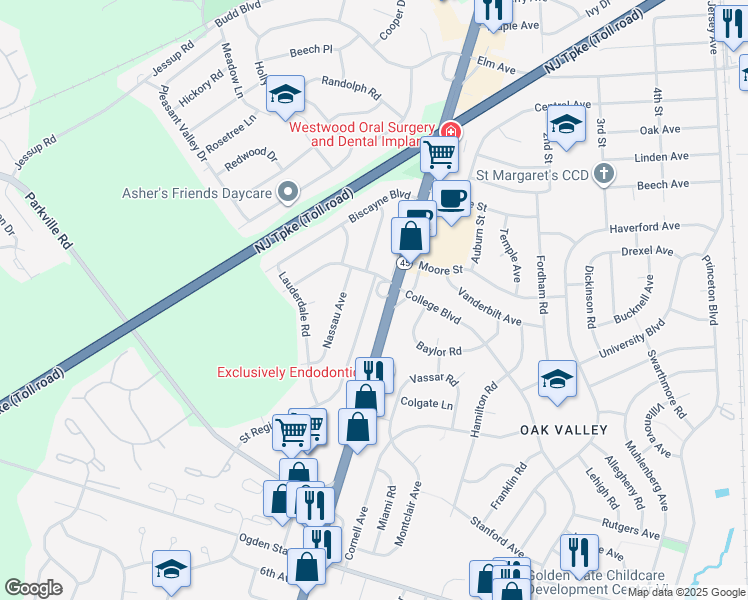 map of restaurants, bars, coffee shops, grocery stores, and more near 7 Saint Regis Drive in Woodbury