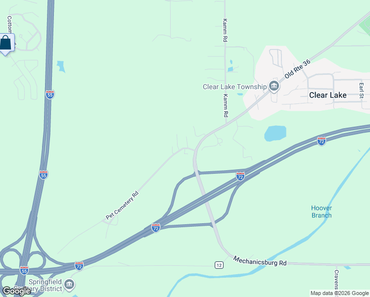 map of restaurants, bars, coffee shops, grocery stores, and more near 3809 Pet Cemetery Road in Springfield