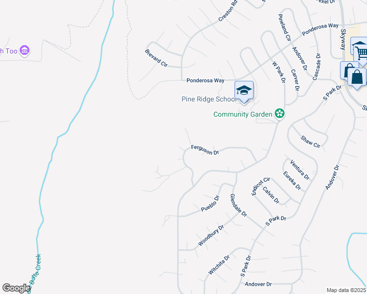 map of restaurants, bars, coffee shops, grocery stores, and more near 6193 Linda Lee Court in Magalia