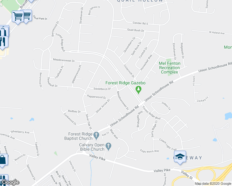 map of restaurants, bars, coffee shops, grocery stores, and more near 5025 Silver Arrow Drive in Dayton