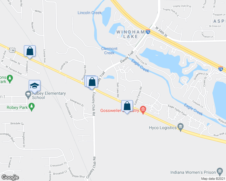 map of restaurants, bars, coffee shops, grocery stores, and more near 8149 Aragon Woods Drive in Indianapolis