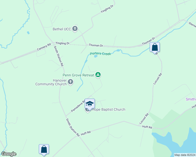 map of restaurants, bars, coffee shops, grocery stores, and more near 6419 Pamadeva Road in Hanover
