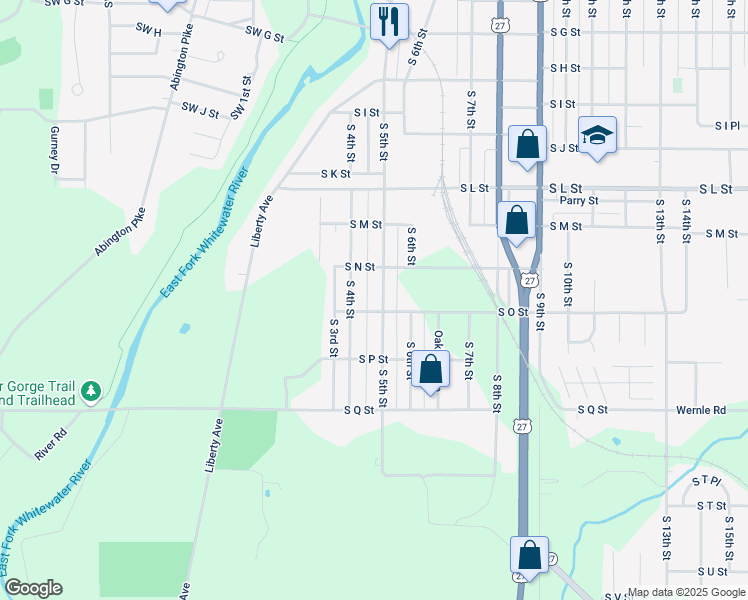 map of restaurants, bars, coffee shops, grocery stores, and more near 1500 South 5th Street in Richmond