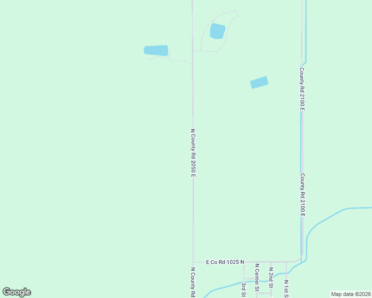 map of restaurants, bars, coffee shops, grocery stores, and more near 1060N North County Road 2050 East in Villa Grove