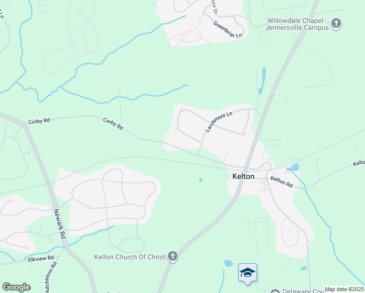 map of restaurants, bars, coffee shops, grocery stores, and more near 160 Corby Road in West Grove