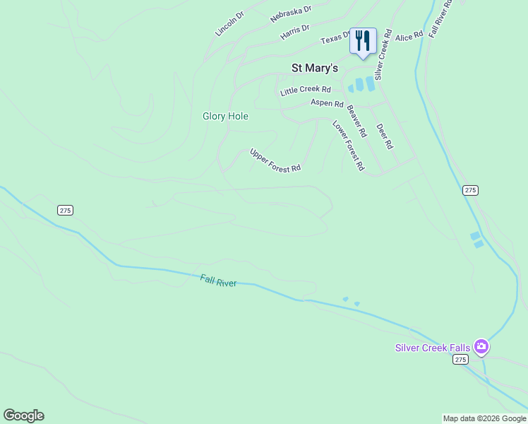 map of restaurants, bars, coffee shops, grocery stores, and more near 160 Vista Road in Idaho Springs