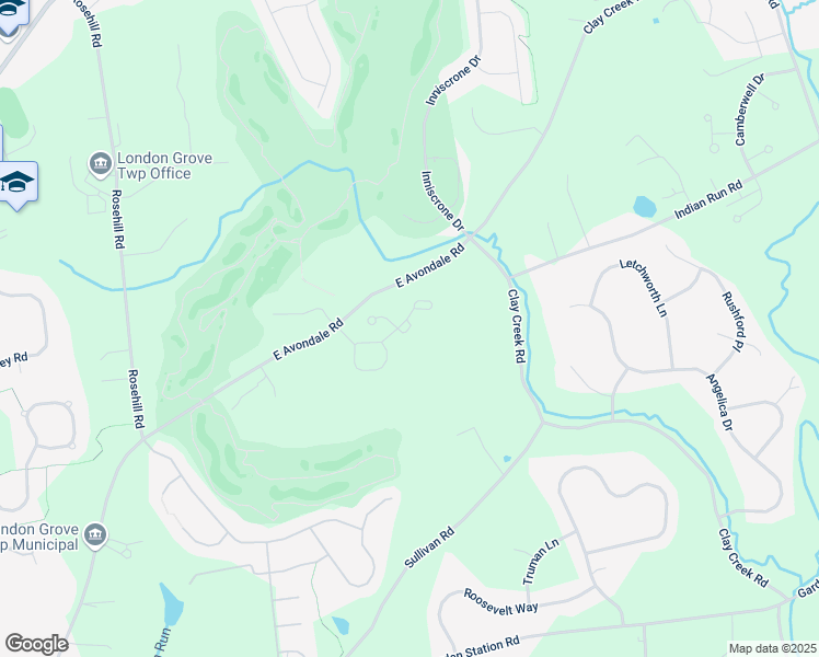 map of restaurants, bars, coffee shops, grocery stores, and more near Yates Terrace in Chester County