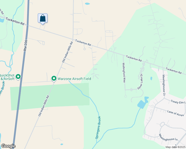map of restaurants, bars, coffee shops, grocery stores, and more near 117 Winchester Way in Shamong