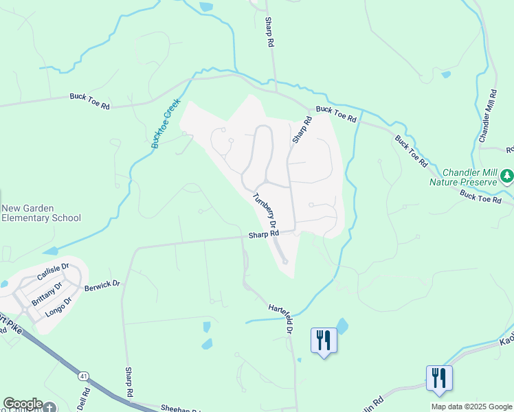 map of restaurants, bars, coffee shops, grocery stores, and more near 111 Turnberry Drive in Avondale
