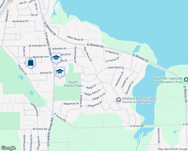 map of restaurants, bars, coffee shops, grocery stores, and more near 74 Sandcreek Drive in Decatur