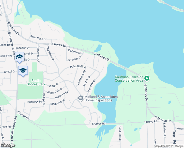 map of restaurants, bars, coffee shops, grocery stores, and more near 341 Point Bluff Drive in Decatur