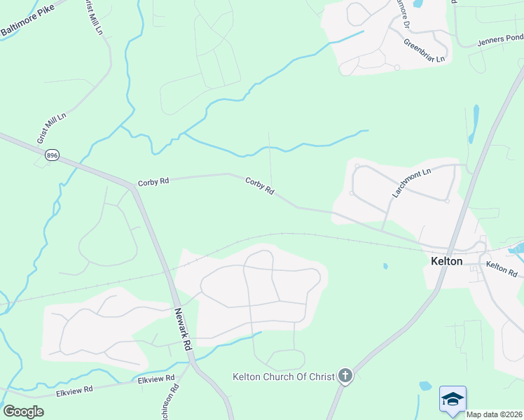 map of restaurants, bars, coffee shops, grocery stores, and more near 135 Corby Road in West Grove