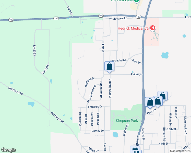map of restaurants, bars, coffee shops, grocery stores, and more near 2100-2198 Oaklawn Dr in Chillicothe