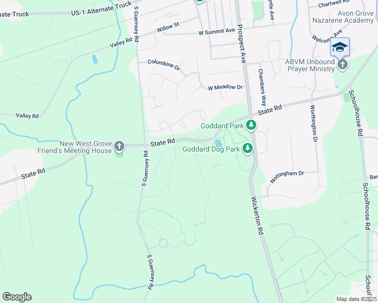 map of restaurants, bars, coffee shops, grocery stores, and more near 804 Edna Jane Lane in West Grove