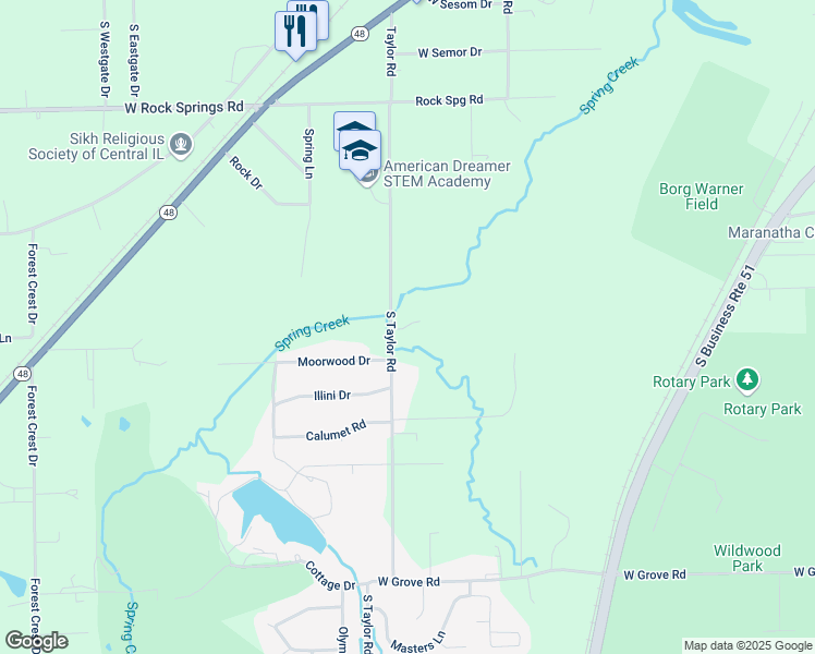 map of restaurants, bars, coffee shops, grocery stores, and more near West Granada Hills Court in Decatur
