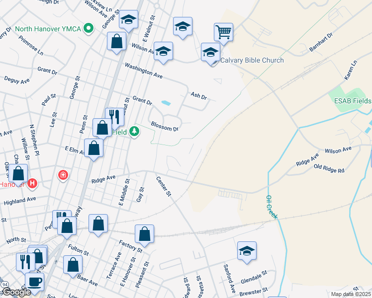 map of restaurants, bars, coffee shops, grocery stores, and more near 668 Cypress Drive in Hanover
