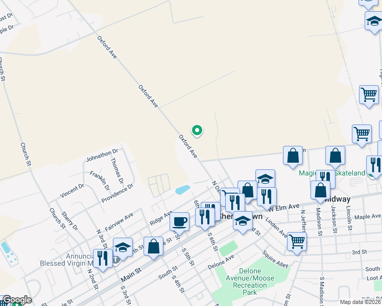 map of restaurants, bars, coffee shops, grocery stores, and more near 238 Oxford Avenue in Hanover